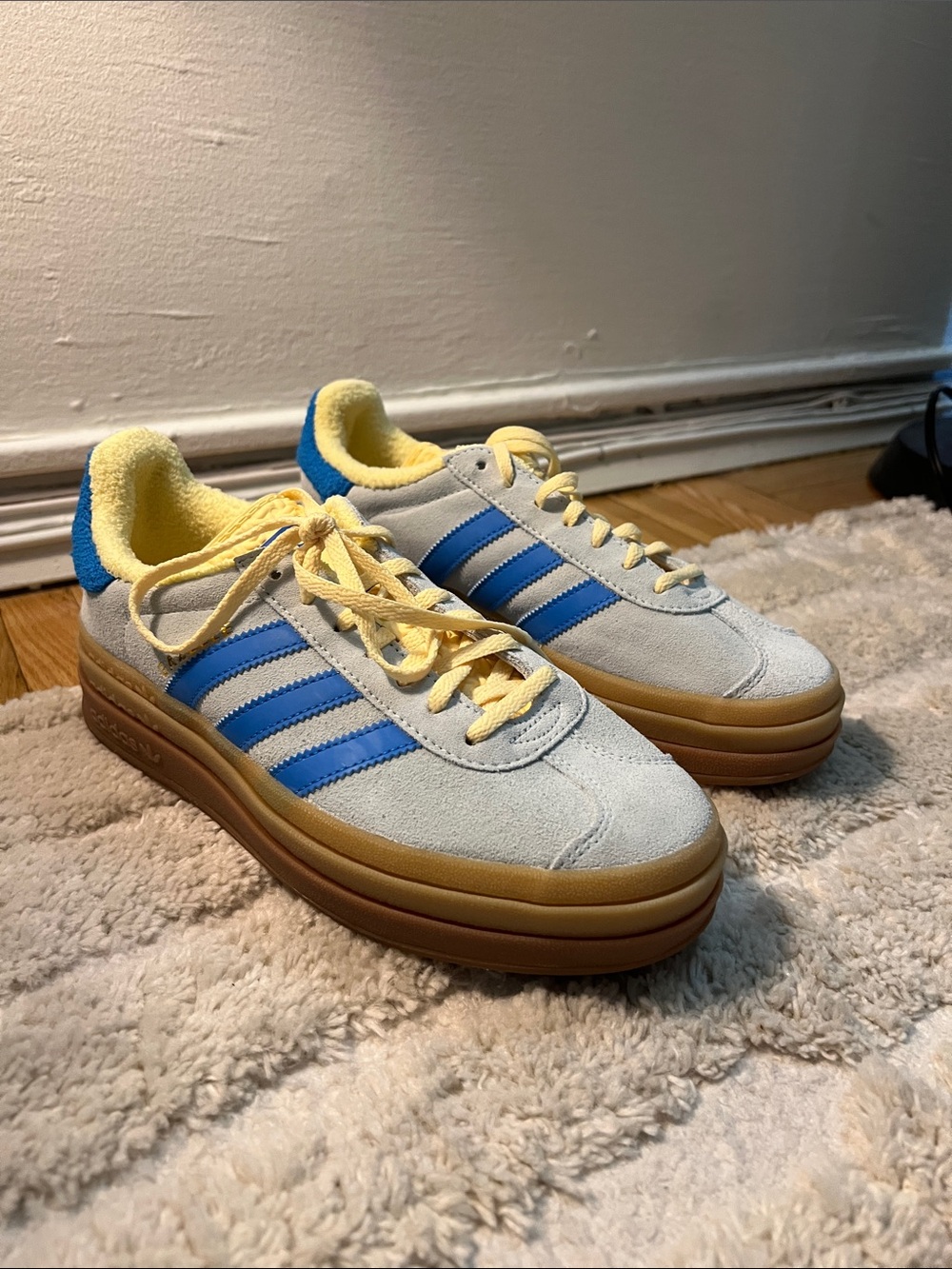 Adidas Gazelle Platform Shoes - Blue & Yellow